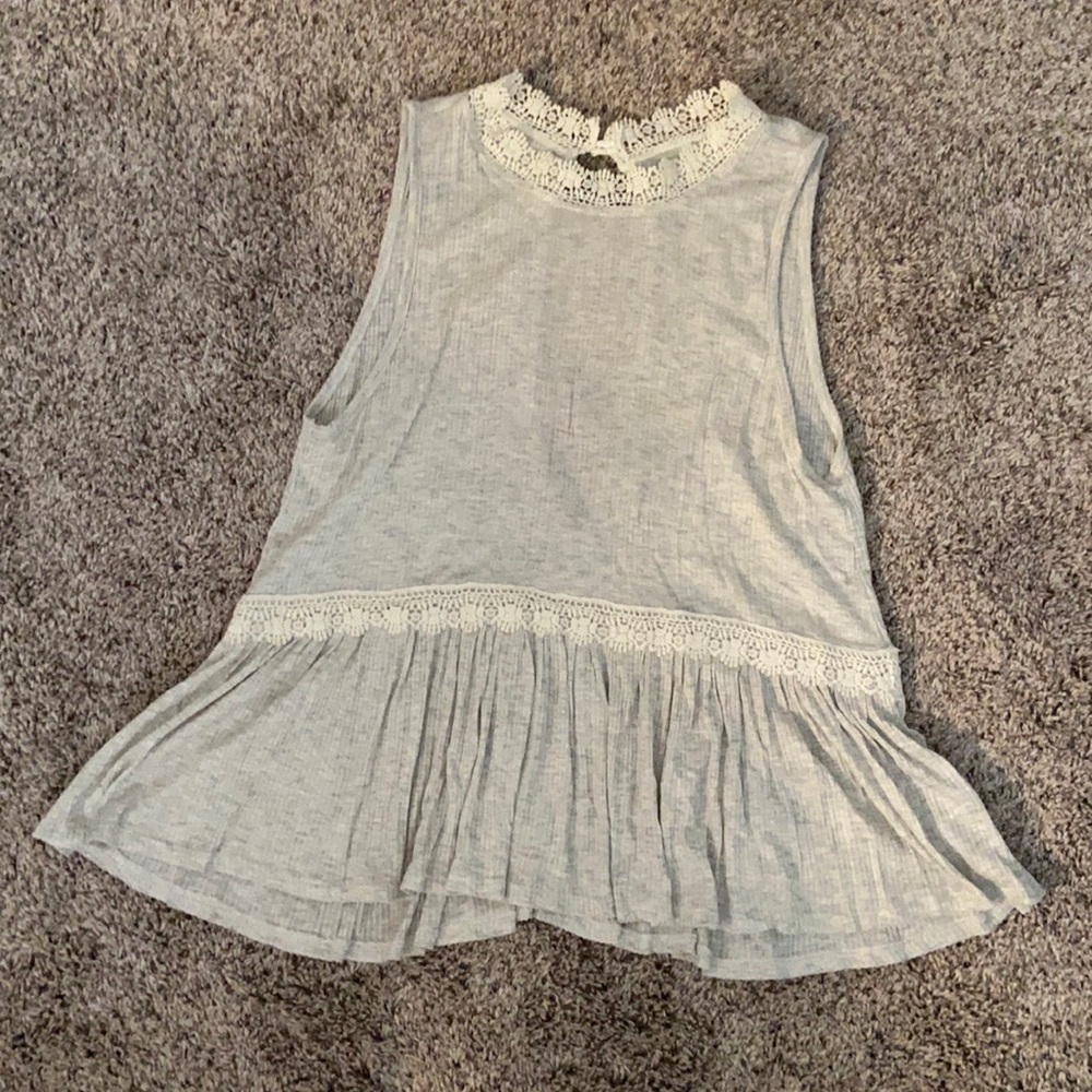 Grey/Lace Tank Top